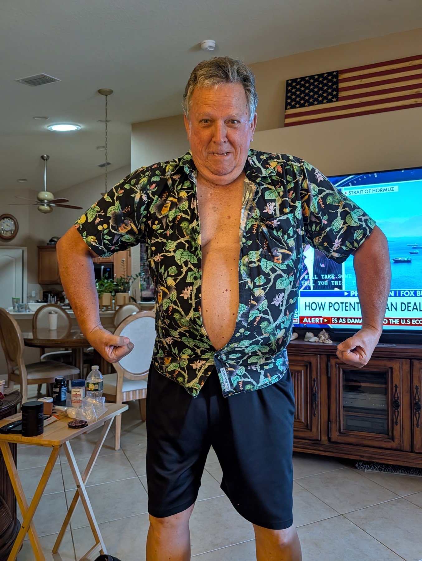 John Brasefield flexing today, at 68 and med-free